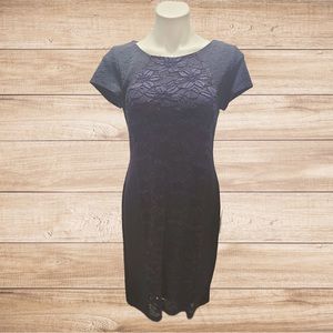 Anthropologie Moulinette Soeurs Black Short Sleeve MIDI Cocktail Pencil Dress